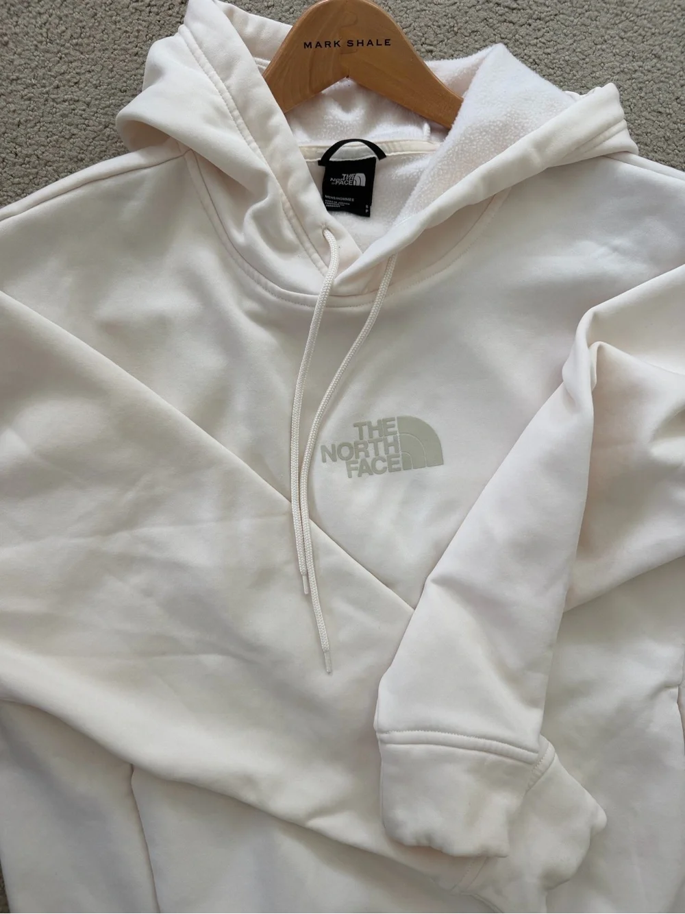 The North Face Men's Off-White Hoodie with Center Logo